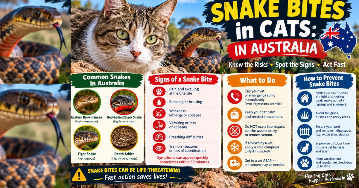 Snake Bites in Cats in Australia: Signs, First Aid and What Vets Do