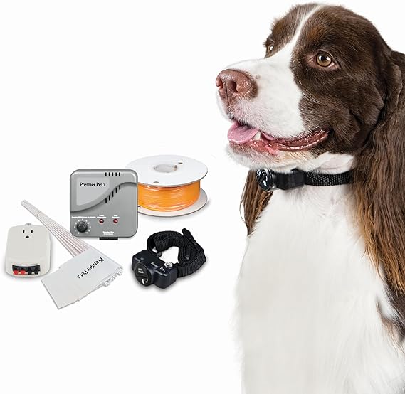 A happy dog playing safely within the boundaries of the Premier Pet In-Ground Fence System